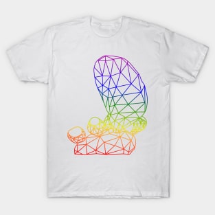 Geometric Prickly Pear Cactus Rainbow Gradient Outline T-Shirt